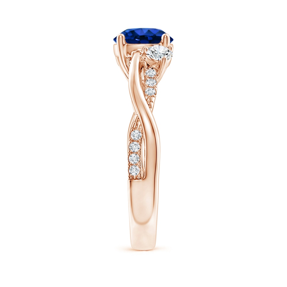 7mm Labgrown Lab-Grown Nature Inspired Blue Sapphire & Lab Diamond Twisted Vine Ring in Rose Gold side 299
