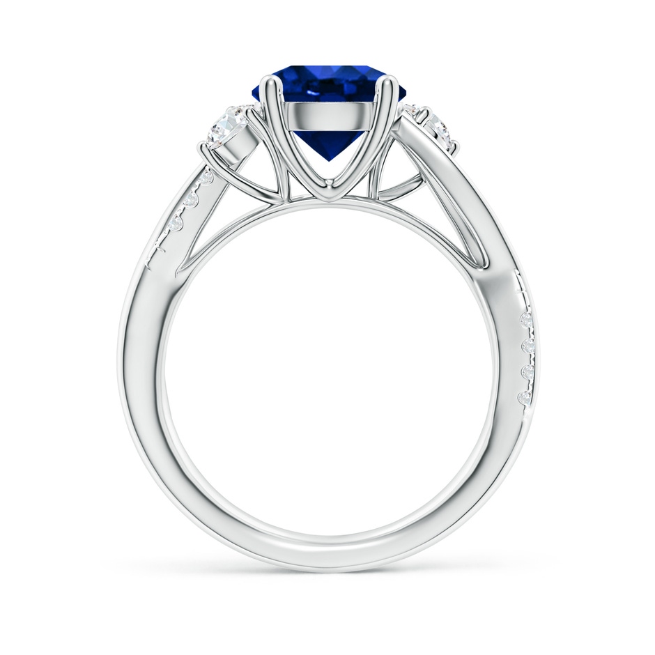 8mm Labgrown Lab-Grown Nature Inspired Blue Sapphire & Lab Diamond Twisted Vine Ring in 18K White Gold side 199
