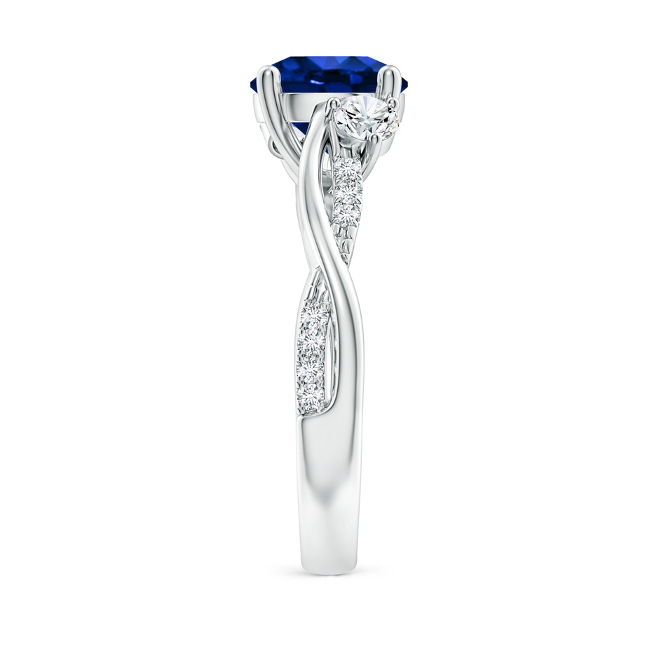 8mm Labgrown Lab-Grown Nature Inspired Blue Sapphire & Lab Diamond Twisted Vine Ring in 18K White Gold side 299