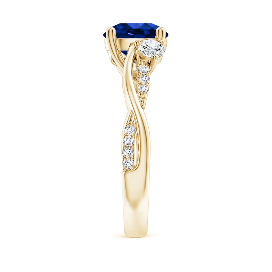 8mm Labgrown Lab-Grown Nature Inspired Blue Sapphire & Lab Diamond Twisted Vine Ring in 18K Yellow Gold side 299