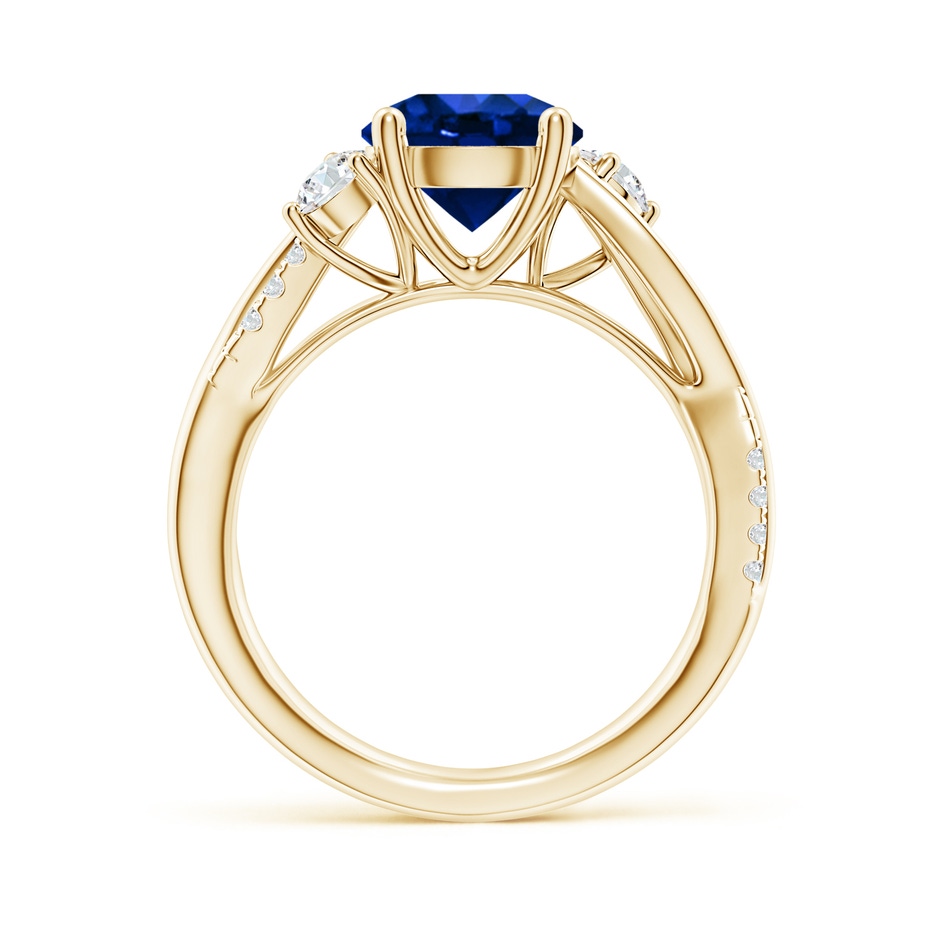 8mm Labgrown Lab-Grown Nature Inspired Blue Sapphire & Lab Diamond Twisted Vine Ring in Yellow Gold side 199