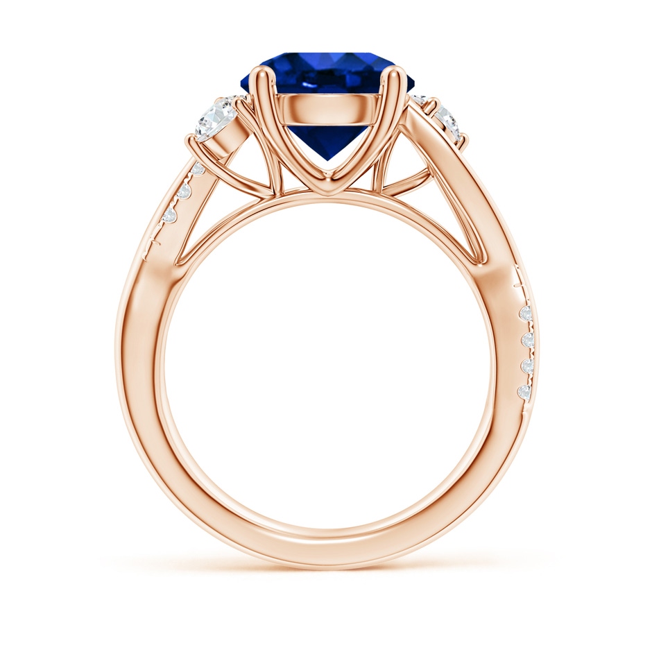 9mm Labgrown Lab-Grown Nature Inspired Blue Sapphire & Lab Diamond Twisted Vine Ring in 18K Rose Gold side 199
