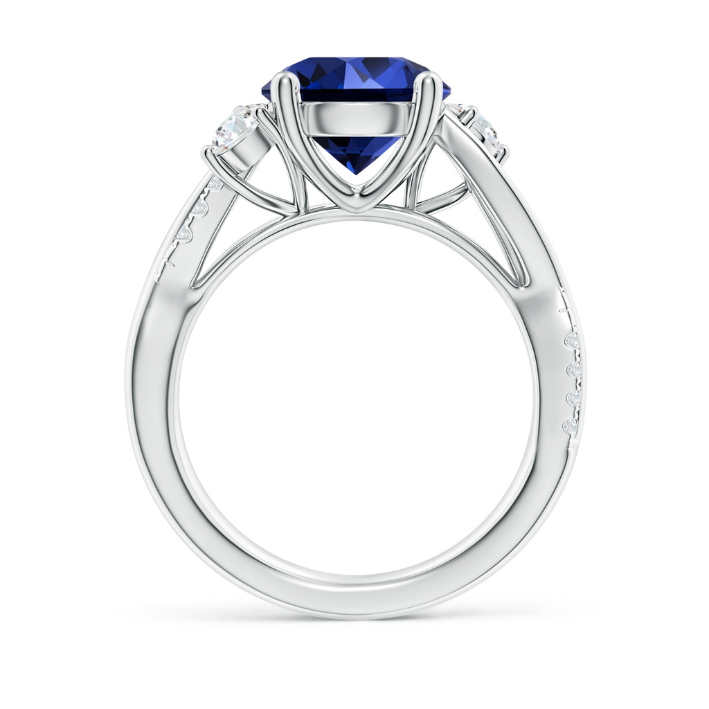 9mm Labgrown Lab-Grown Nature Inspired Blue Sapphire & Diamond Twisted Vine Ring in P950 Platinum Side 199