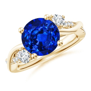 Round Lab-Grown Lab Grown Blue Sapphire