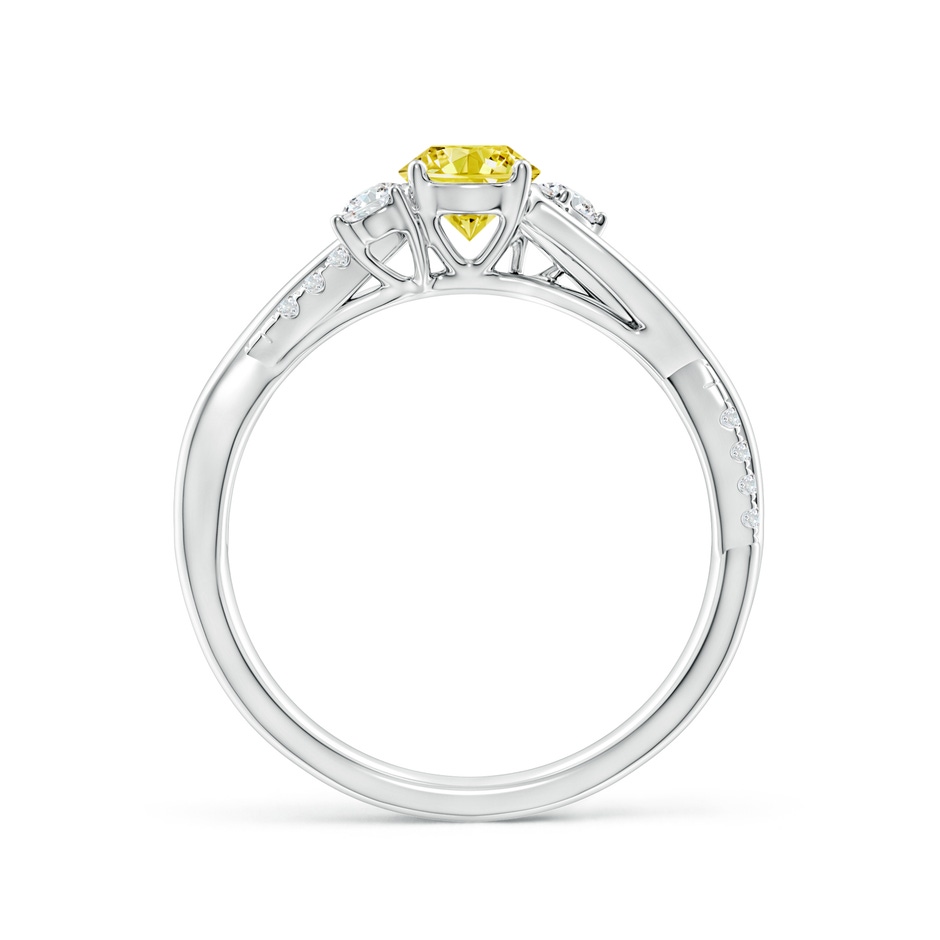 5mm Labgrown Nature Inspired Lab-Grown Fancy Intense Yellow & White Diamond Twisted Vine Ring in P950 Platinum side 199