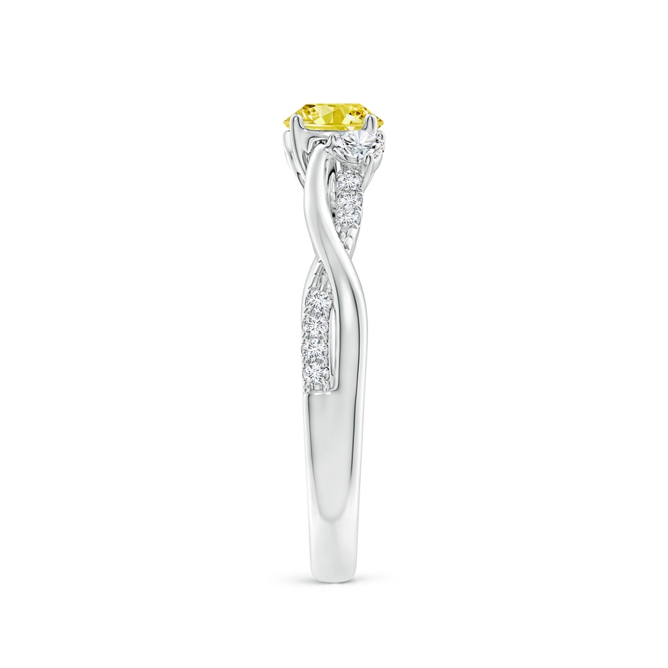 5mm Labgrown Nature Inspired Lab-Grown Fancy Intense Yellow & White Diamond Twisted Vine Ring in P950 Platinum side 299