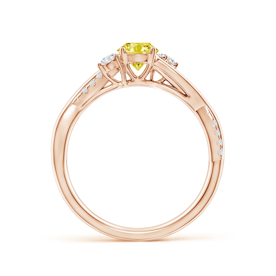 5mm Labgrown Nature Inspired Lab-Grown Fancy Intense Yellow & White Diamond Twisted Vine Ring in Rose Gold side 199