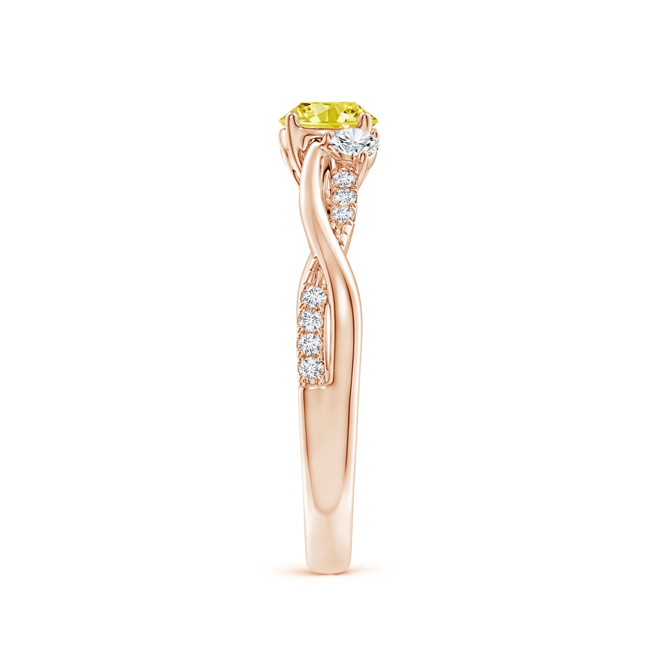 5mm Labgrown Nature Inspired Lab-Grown Fancy Intense Yellow & White Diamond Twisted Vine Ring in Rose Gold side 299