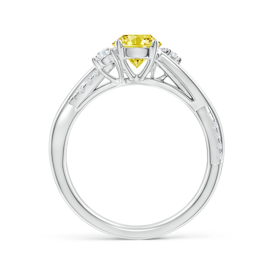 6mm Labgrown Nature Inspired Lab-Grown Fancy Intense Yellow & White Diamond Twisted Vine Ring in P950 Platinum side 199