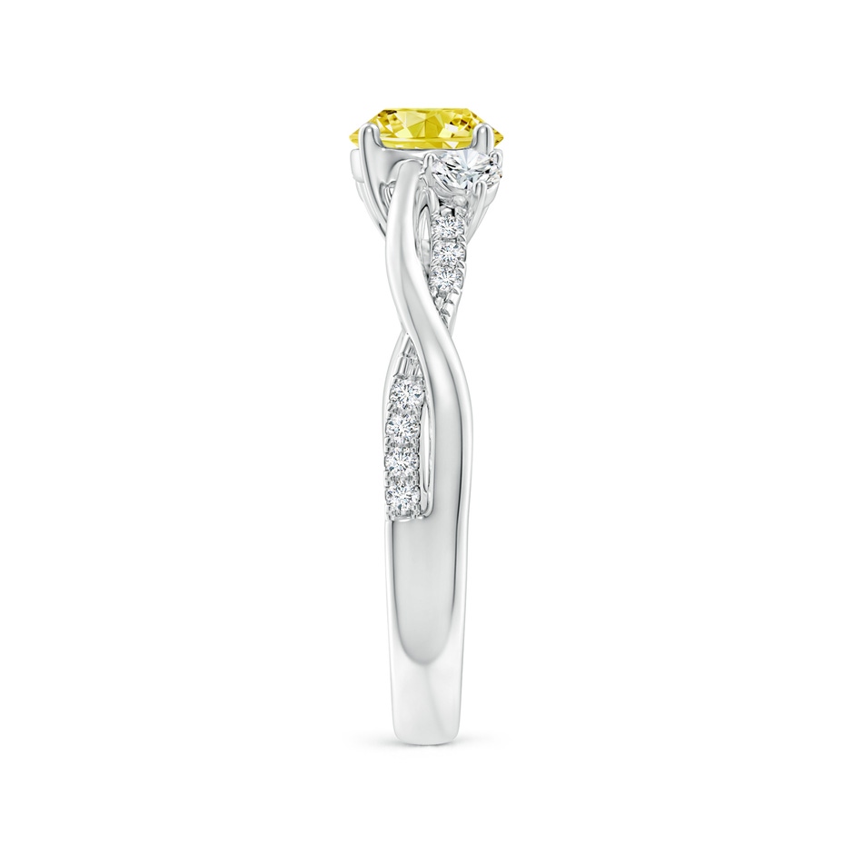 6mm Labgrown Nature Inspired Lab-Grown Fancy Intense Yellow & White Diamond Twisted Vine Ring in P950 Platinum side 299