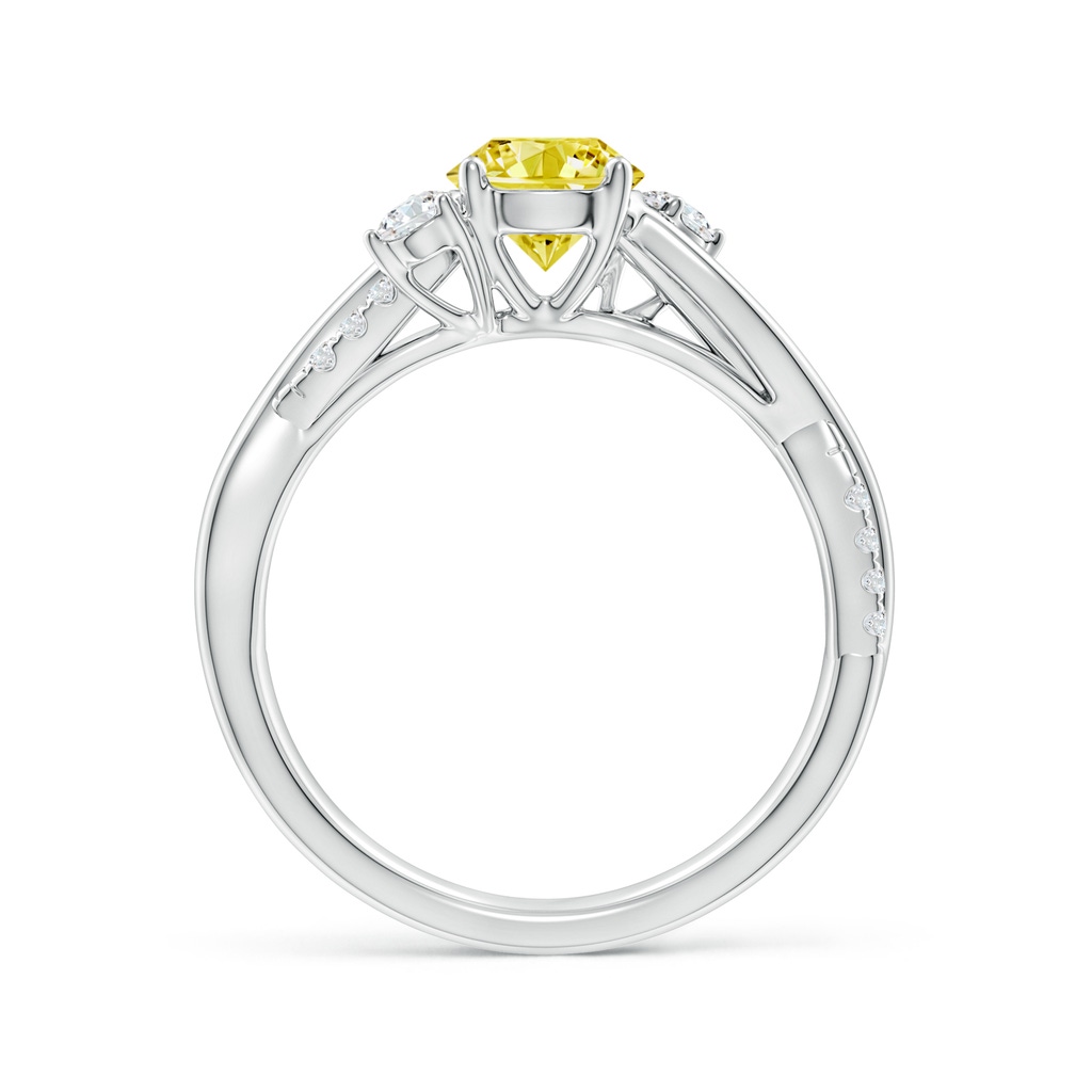 6mm Labgrown Nature Inspired Lab-Grown Fancy Intense Yellow & White Diamond Twisted Vine Ring in White Gold - side 199