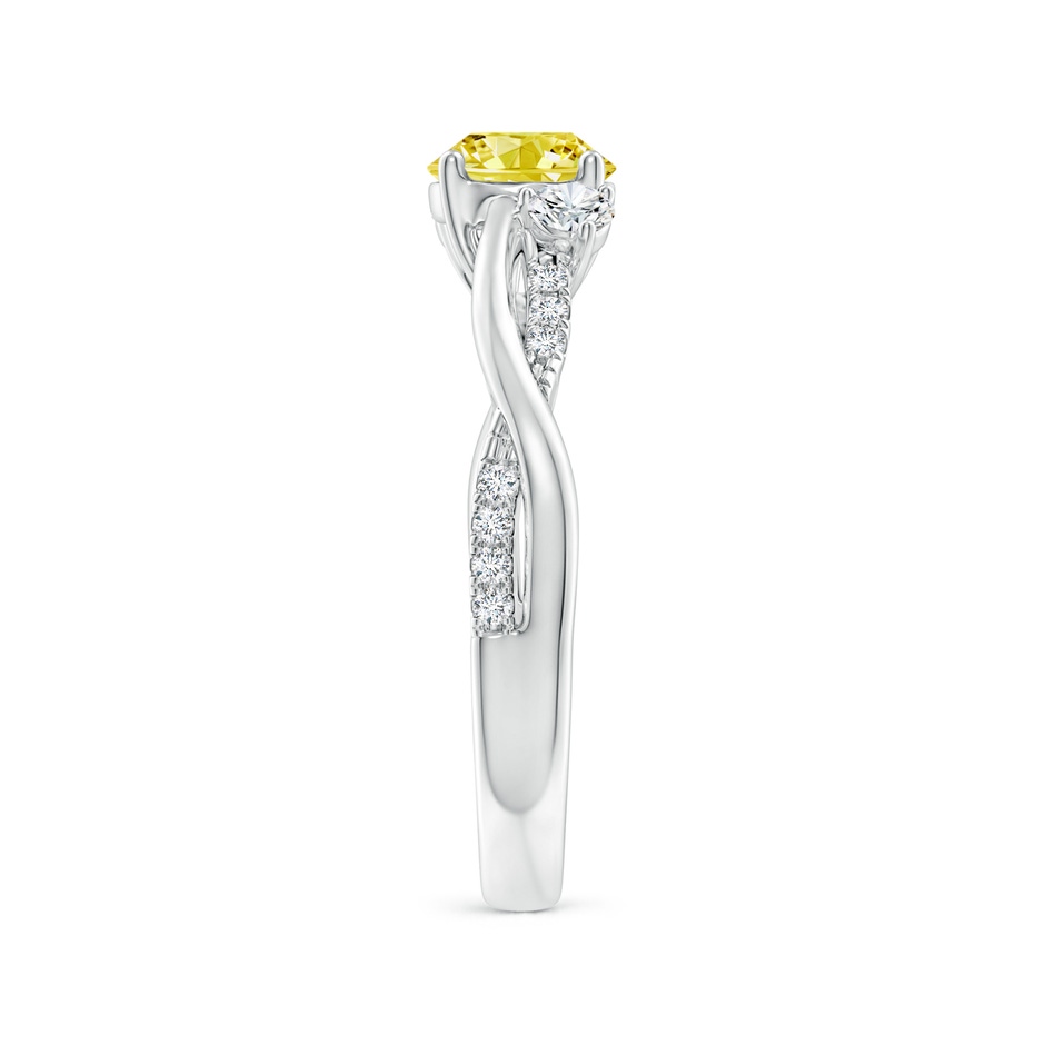 6mm Labgrown Nature Inspired Lab-Grown Fancy Intense Yellow & White Diamond Twisted Vine Ring in White Gold side 299