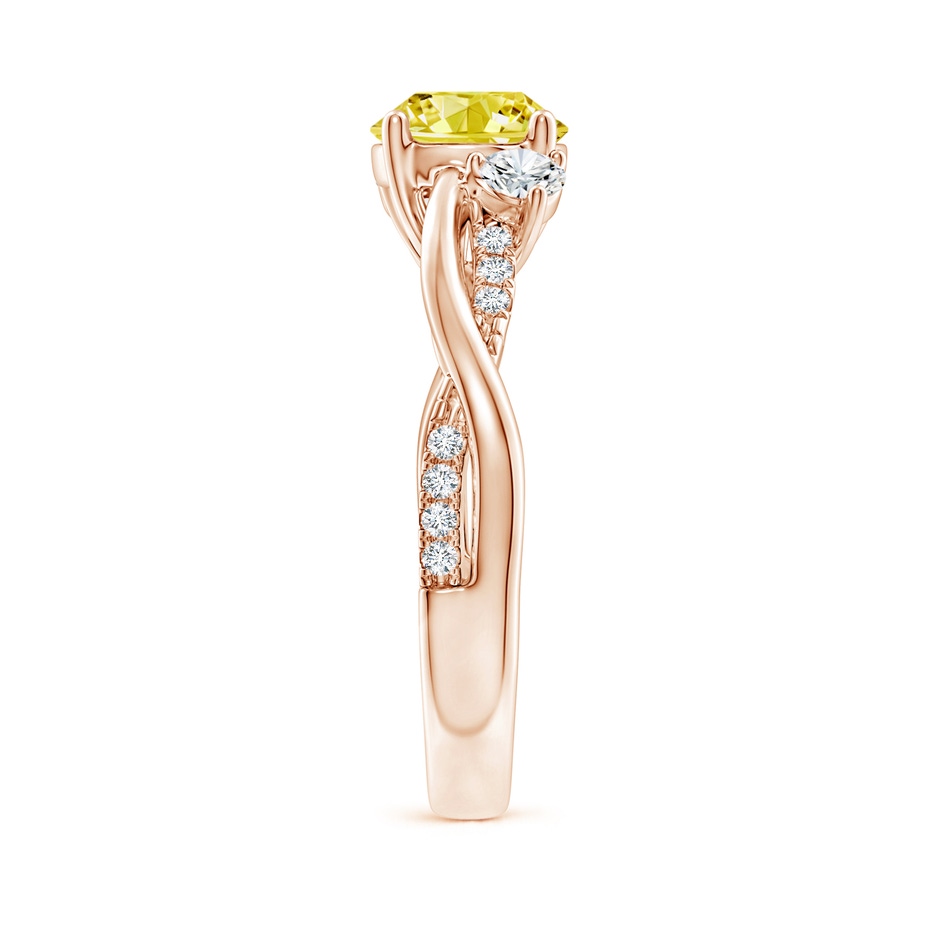 7mm Labgrown Nature Inspired Lab-Grown Fancy Intense Yellow & White Diamond Twisted Vine Ring in Rose Gold side 299