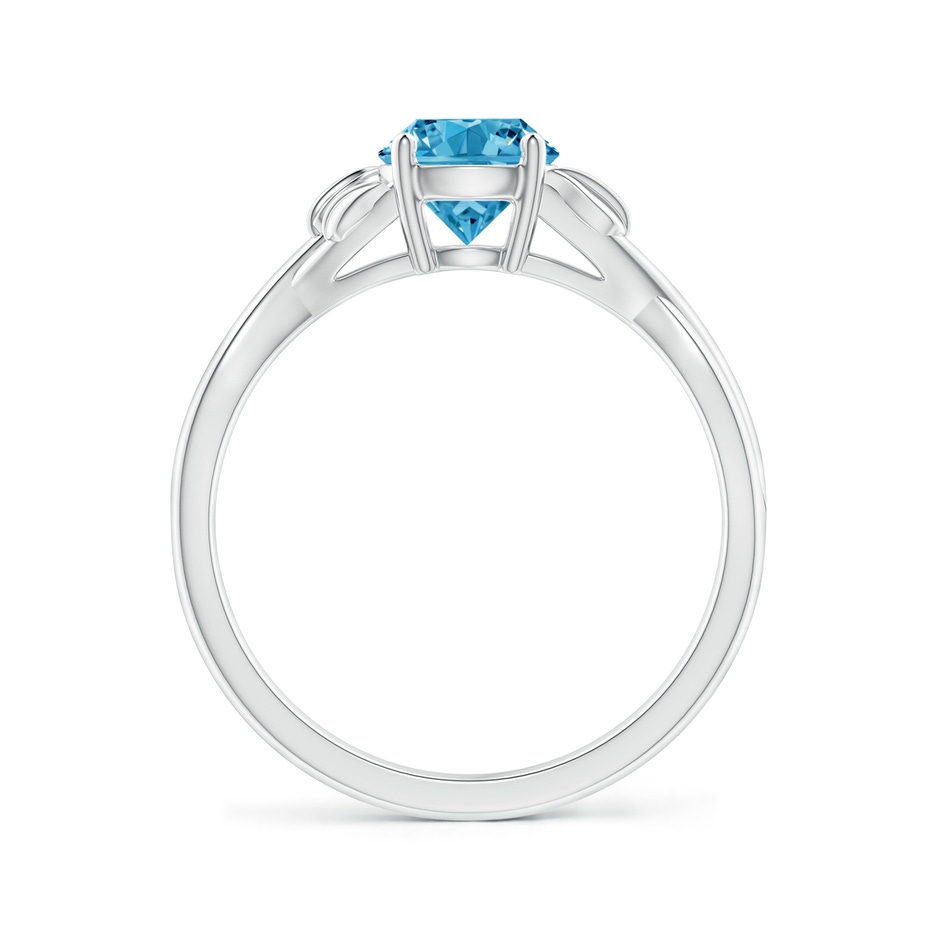 6.4mm Labgrown Nature Inspired Lab-Grown Fancy Intense Blue Diamond Crossover Ring with Leaf Motifs in S999 Silver side 199