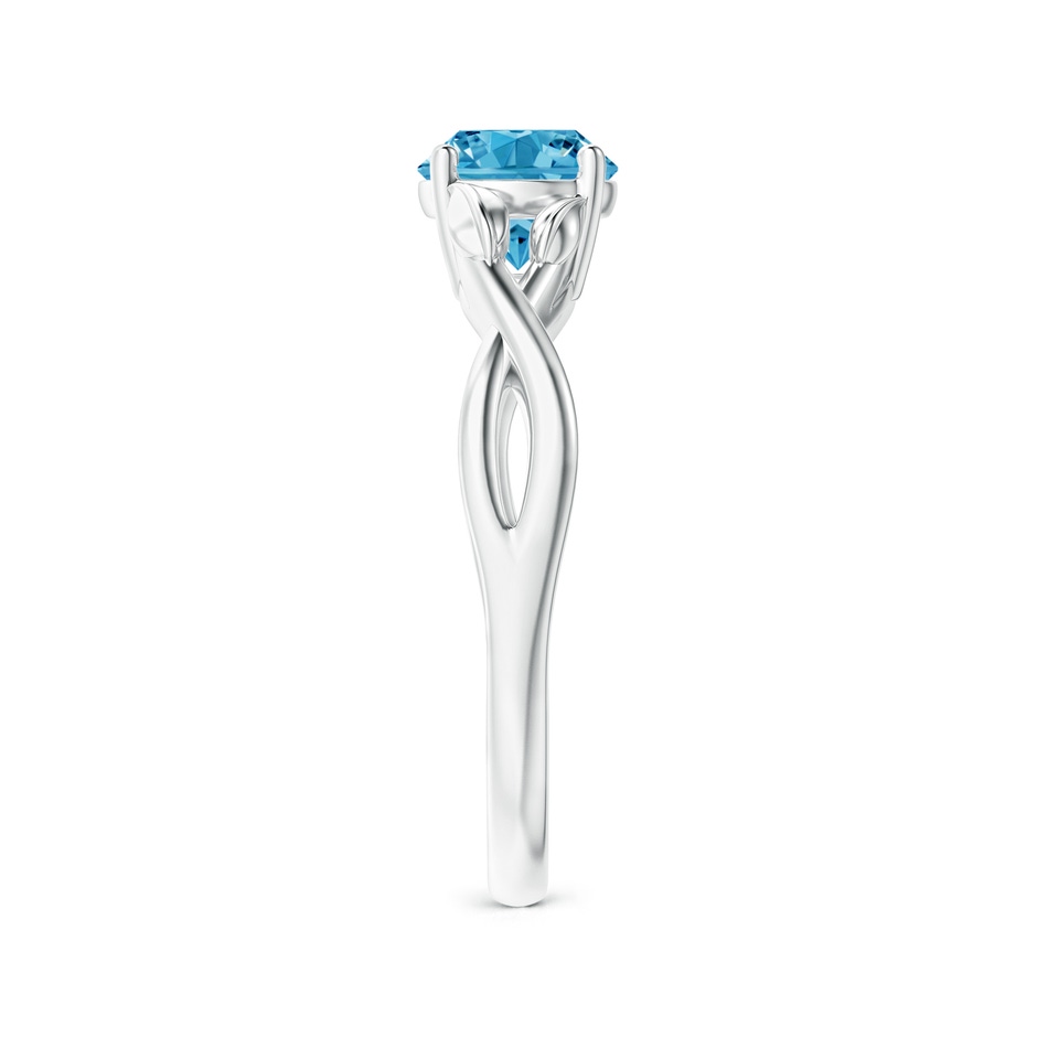 6.4mm Labgrown Nature Inspired Lab-Grown Fancy Intense Blue Diamond Crossover Ring with Leaf Motifs in S999 Silver side 299
