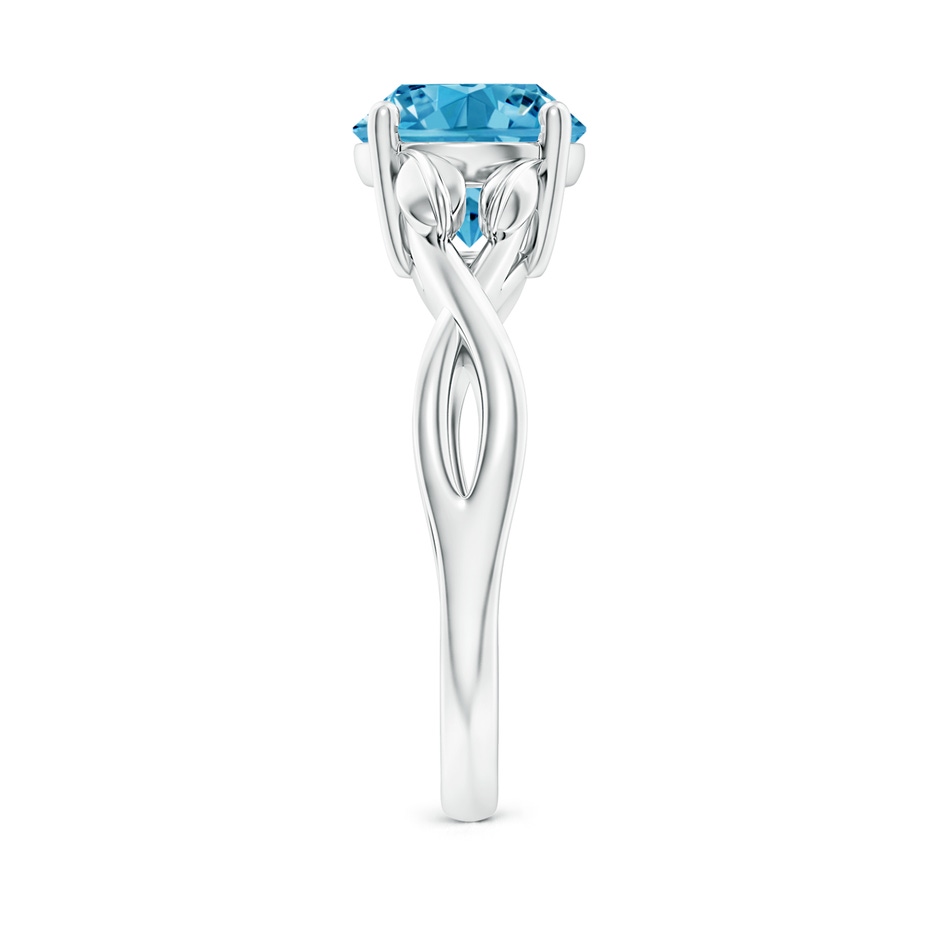 8.1mm Labgrown Nature Inspired Lab-Grown Fancy Intense Blue Diamond Crossover Ring with Leaf Motifs in P950 Platinum side 299