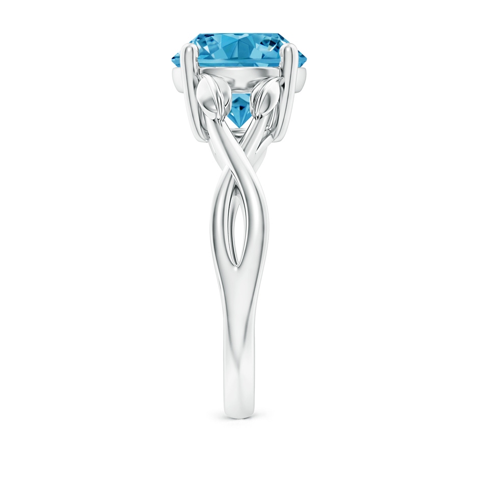 9.2mm Labgrown Nature Inspired Lab-Grown Fancy Intense Blue Diamond Crossover Ring with Leaf Motifs in P950 Platinum side 299
