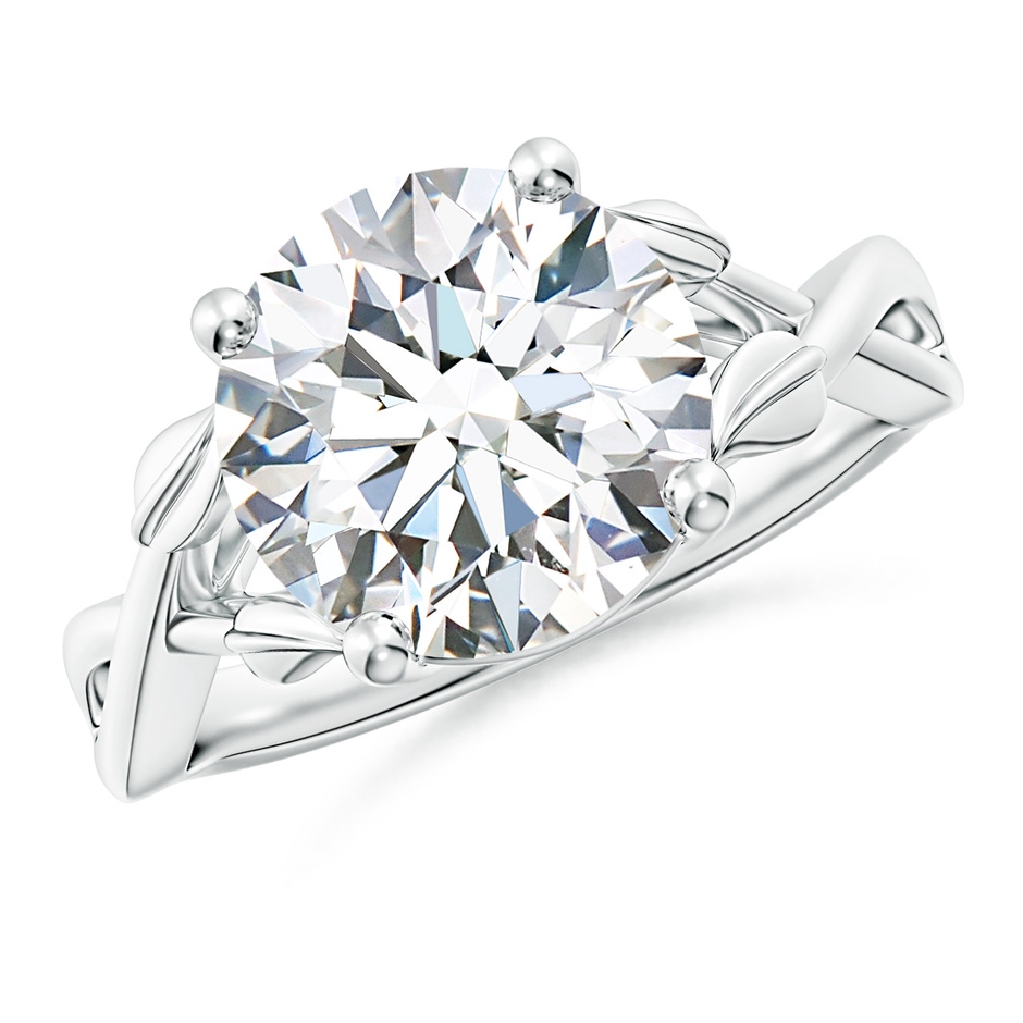 10.1mm FGVS Lab-Grown Nature Inspired Diamond Crossover Ring with Leaf Motifs in P950 Platinum 