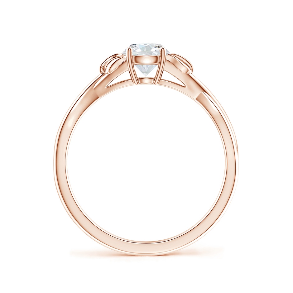 5.1mm FGVS Lab-Grown Nature Inspired Diamond Crossover Ring with Leaf Motifs in Rose Gold side 199