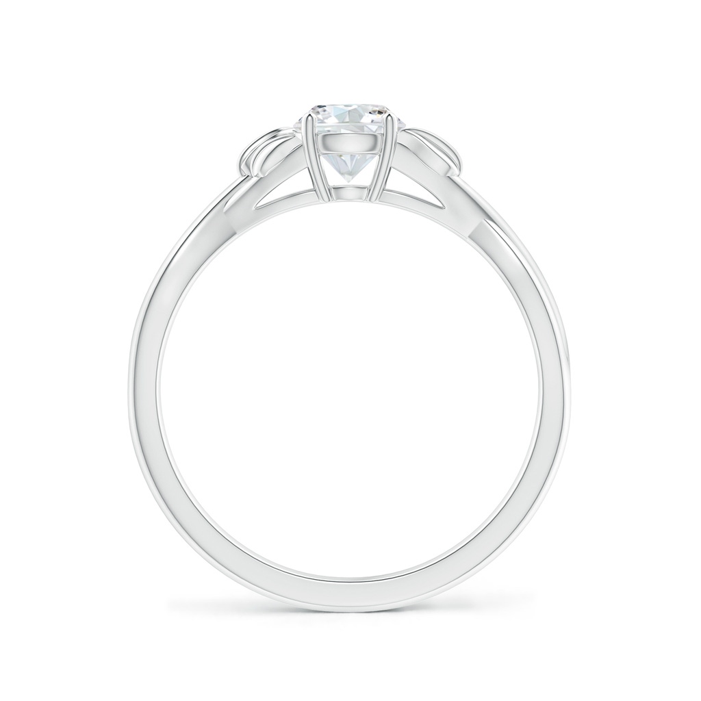 5.1mm FGVS Lab-Grown Nature Inspired Diamond Crossover Ring with Leaf Motifs in White Gold Side 199