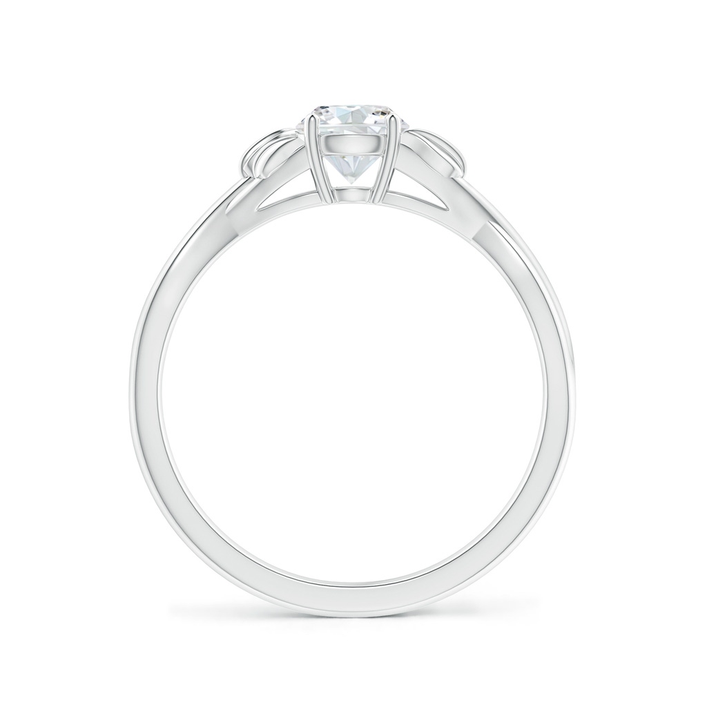 5.1mm FGVS Lab-Grown Nature Inspired Diamond Crossover Ring with Leaf Motifs in White Gold - side 199