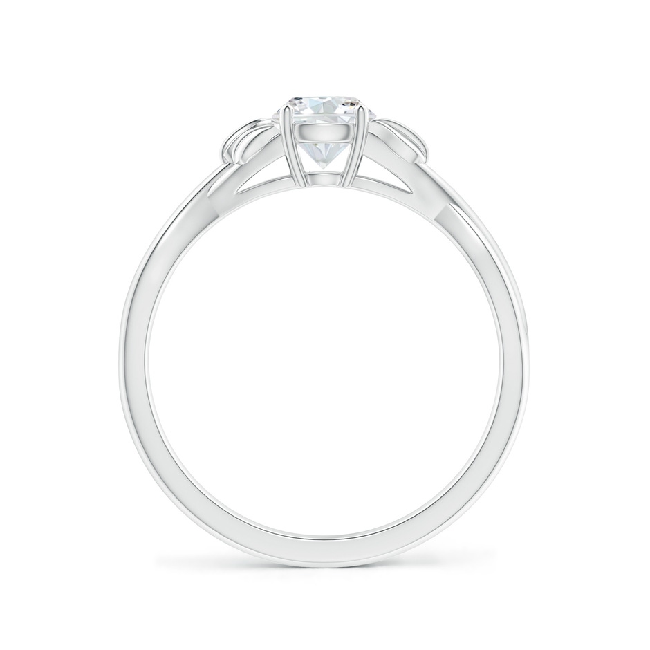 5.1mm FGVS Lab-Grown Nature Inspired Diamond Crossover Ring with Leaf Motifs in White Gold side 199