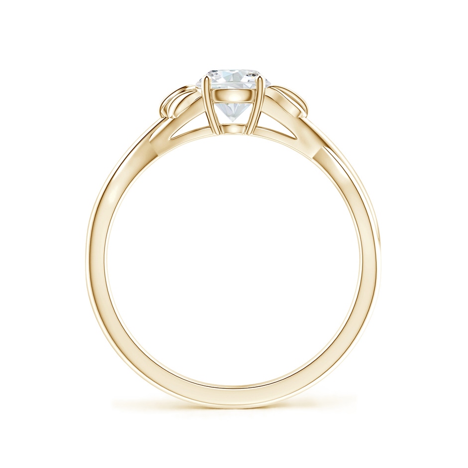 5.1mm FGVS Lab-Grown Nature Inspired Diamond Crossover Ring with Leaf Motifs in Yellow Gold side 199