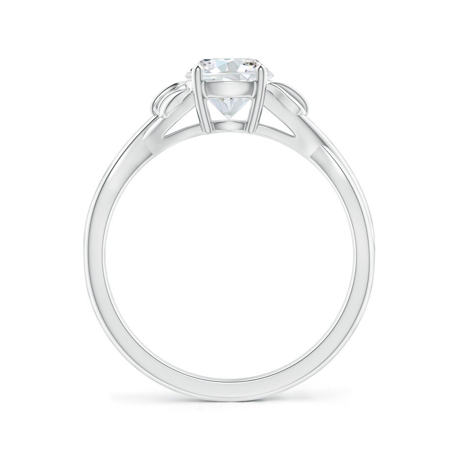 6.4mm FGVS Lab-Grown Nature Inspired Diamond Crossover Ring with Leaf Motifs in P950 Platinum side 199