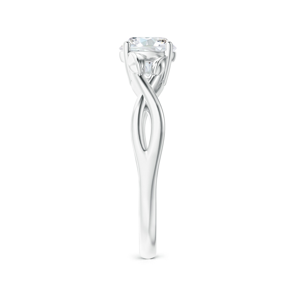 6.4mm FGVS Lab-Grown Nature Inspired Diamond Crossover Ring with Leaf Motifs in P950 Platinum Side 299