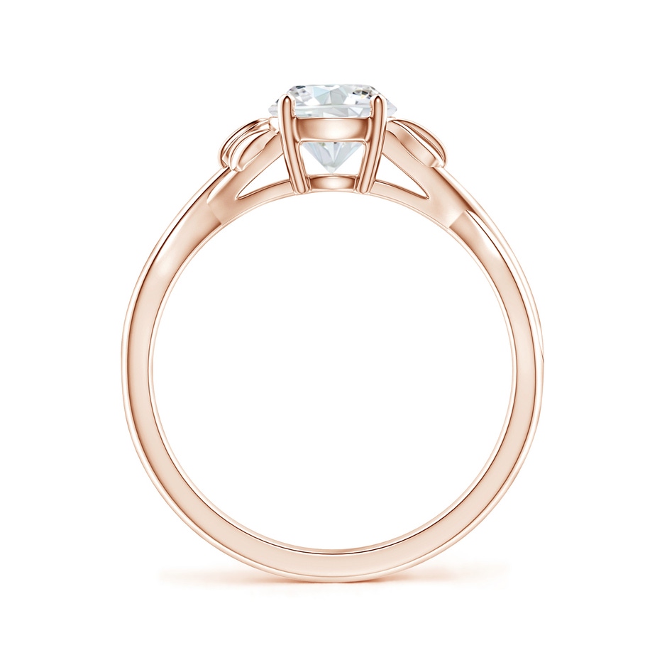 6.4mm FGVS Lab-Grown Nature Inspired Diamond Crossover Ring with Leaf Motifs in Rose Gold side 199