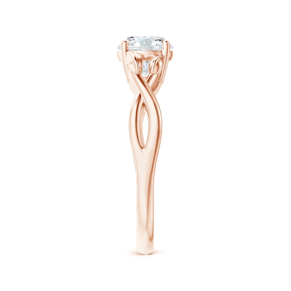 6.4mm FGVS Lab-Grown Nature Inspired Diamond Crossover Ring with Leaf Motifs in Rose Gold side 299