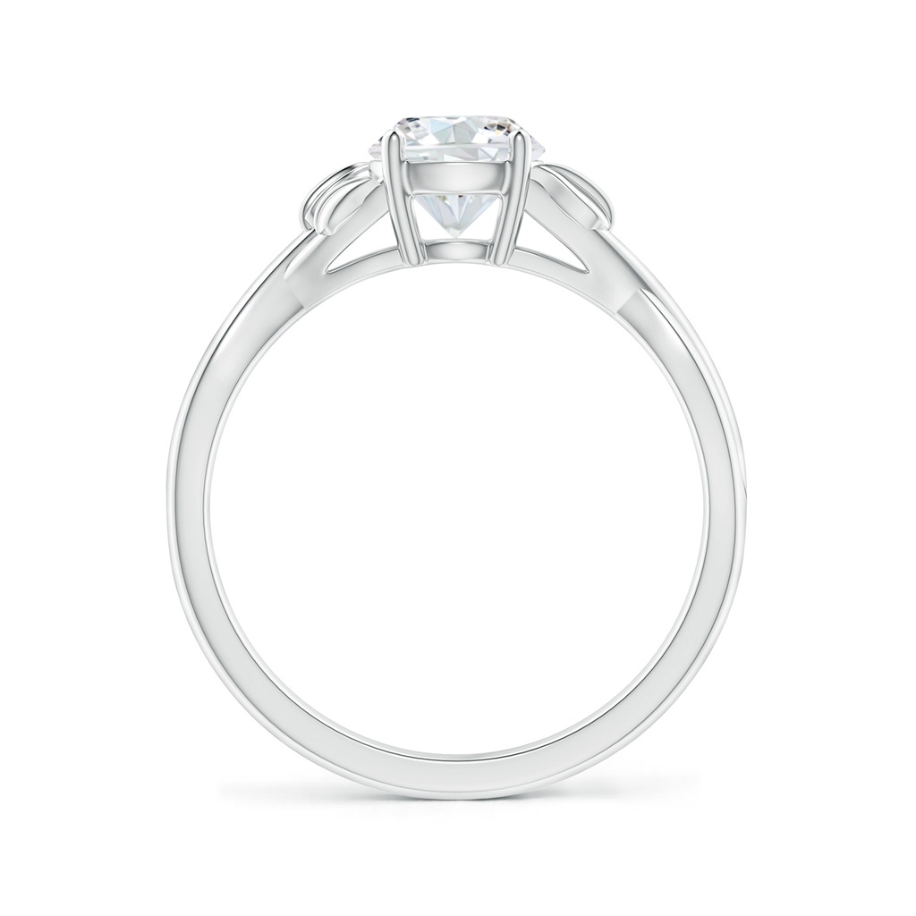 6.4mm FGVS Lab-Grown Nature Inspired Diamond Crossover Ring with Leaf Motifs in White Gold - side 199