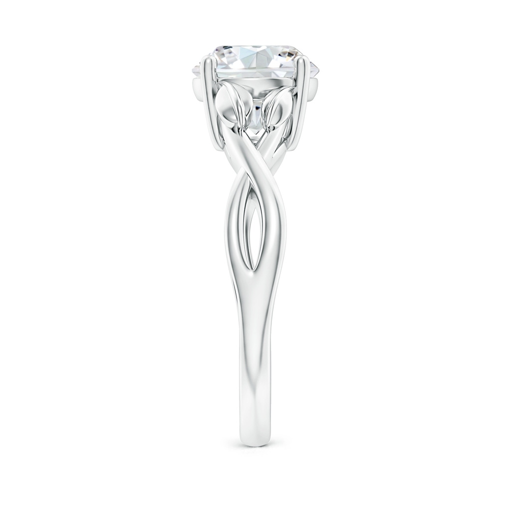 8.1mm FGVS Lab-Grown Nature Inspired Diamond Crossover Ring with Leaf Motifs in P950 Platinum Side 299