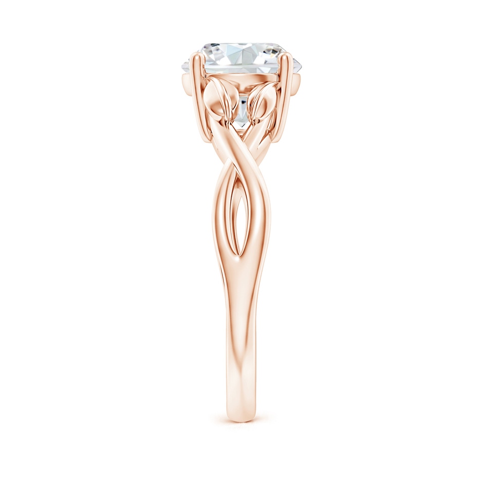 8.1mm FGVS Lab-Grown Nature Inspired Diamond Crossover Ring with Leaf Motifs in Rose Gold side 299