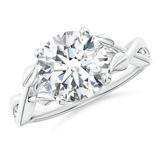 9.2mm FGVS Lab-Grown Nature Inspired Diamond Crossover Ring with Leaf Motifs in P950 Platinum