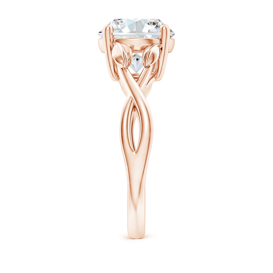 9.2mm FGVS Lab-Grown Nature Inspired Diamond Crossover Ring with Leaf Motifs in Rose Gold side 299