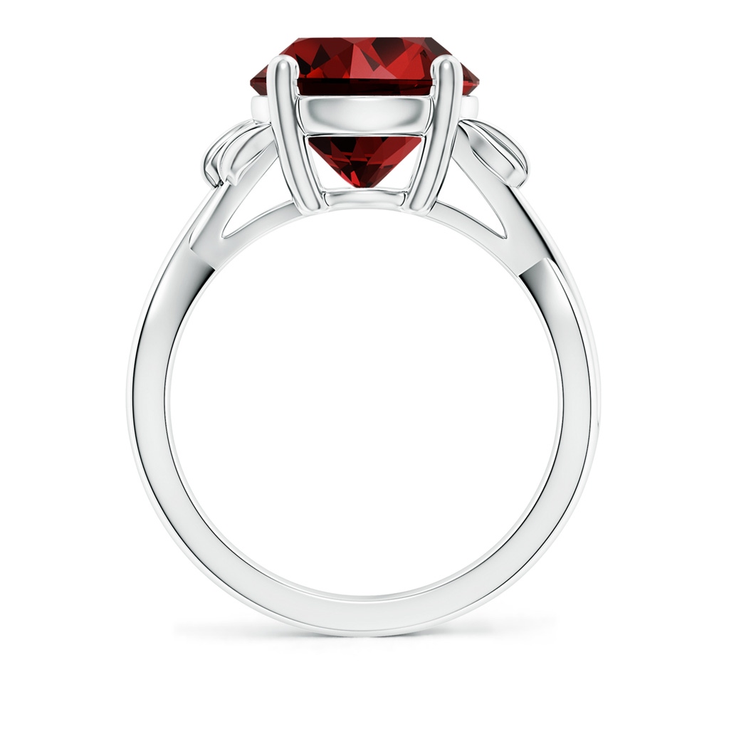 10mm Labgrown Lab-Grown Nature Inspired Ruby Crossover Ring with Leaf Motifs in P950 Platinum - side 199