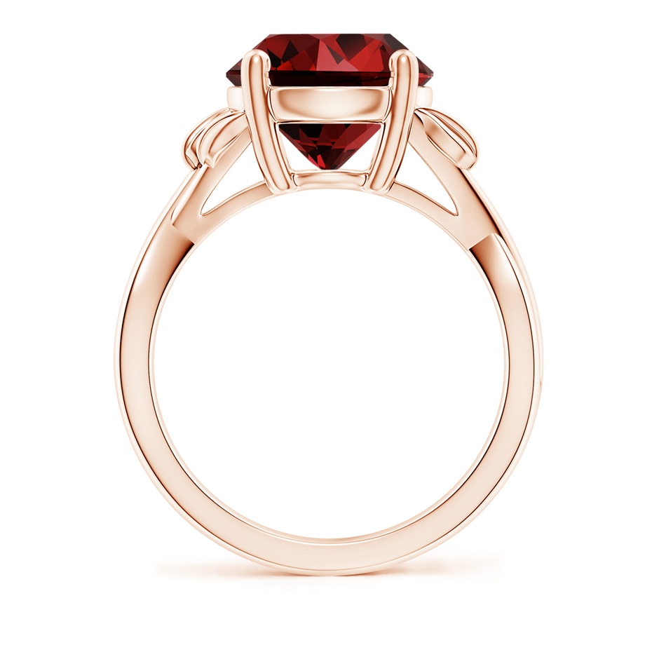 10mm Labgrown Lab-Grown Nature Inspired Ruby Crossover Ring with Leaf Motifs in Rose Gold side 199