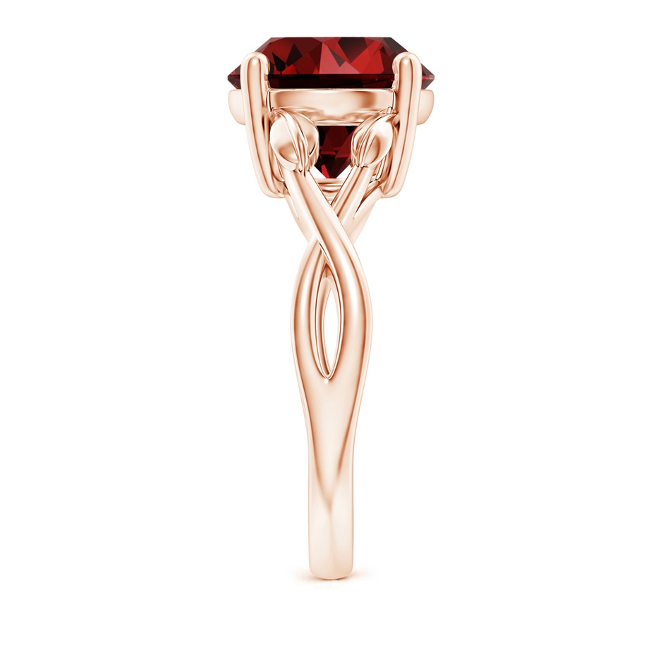 10mm Labgrown Lab-Grown Nature Inspired Ruby Crossover Ring with Leaf Motifs in Rose Gold side 299