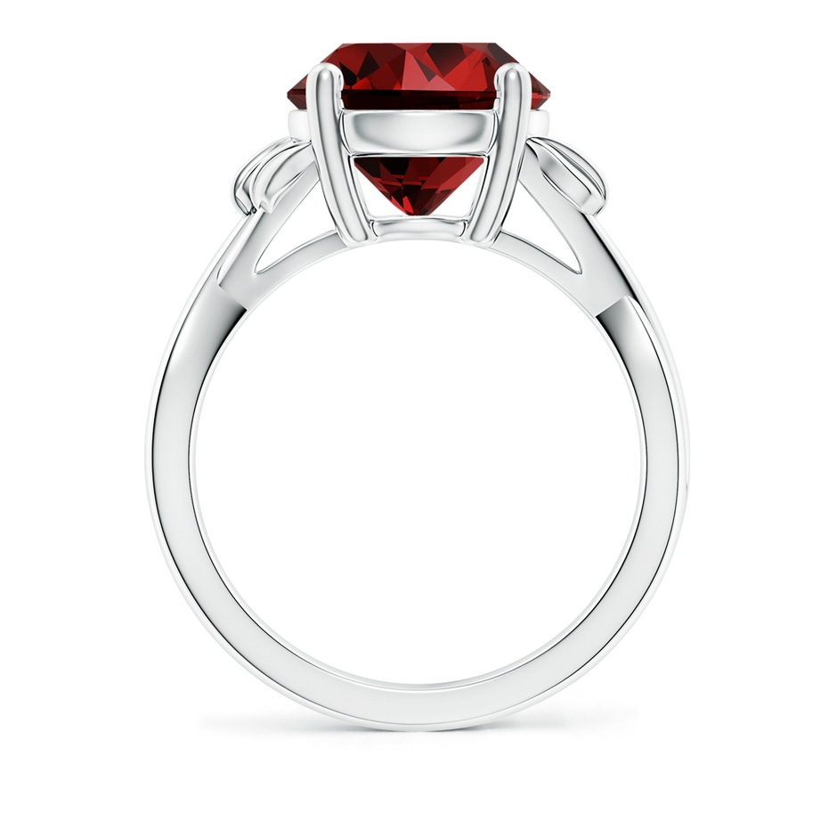 10mm Labgrown Lab-Grown Nature Inspired Ruby Crossover Ring with Leaf Motifs in White Gold side 199