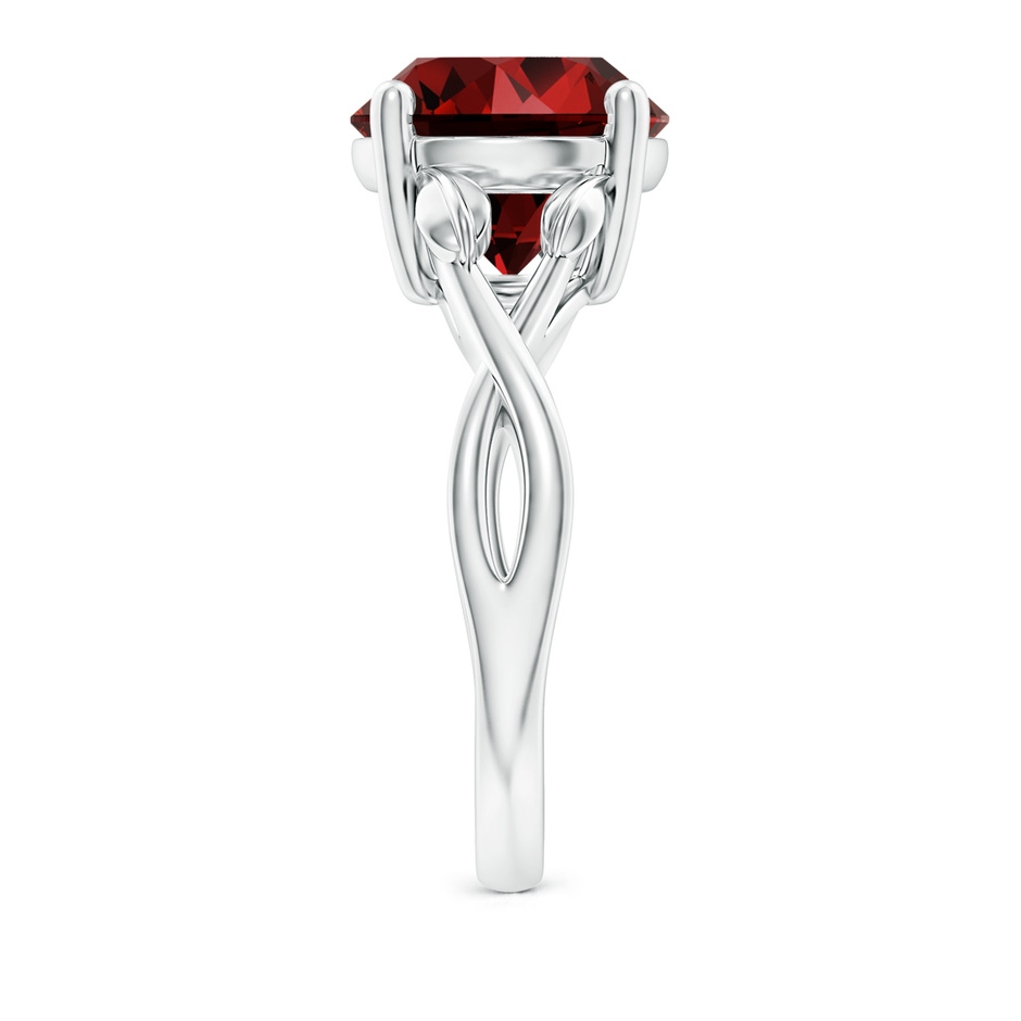 10mm Labgrown Lab-Grown Nature Inspired Ruby Crossover Ring with Leaf Motifs in White Gold side 299