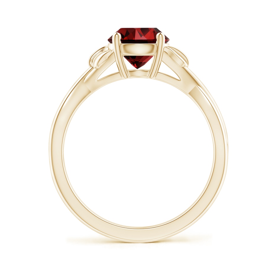 7mm Labgrown Lab-Grown Nature Inspired Ruby Crossover Ring with Leaf Motifs in 9K Yellow Gold side 199