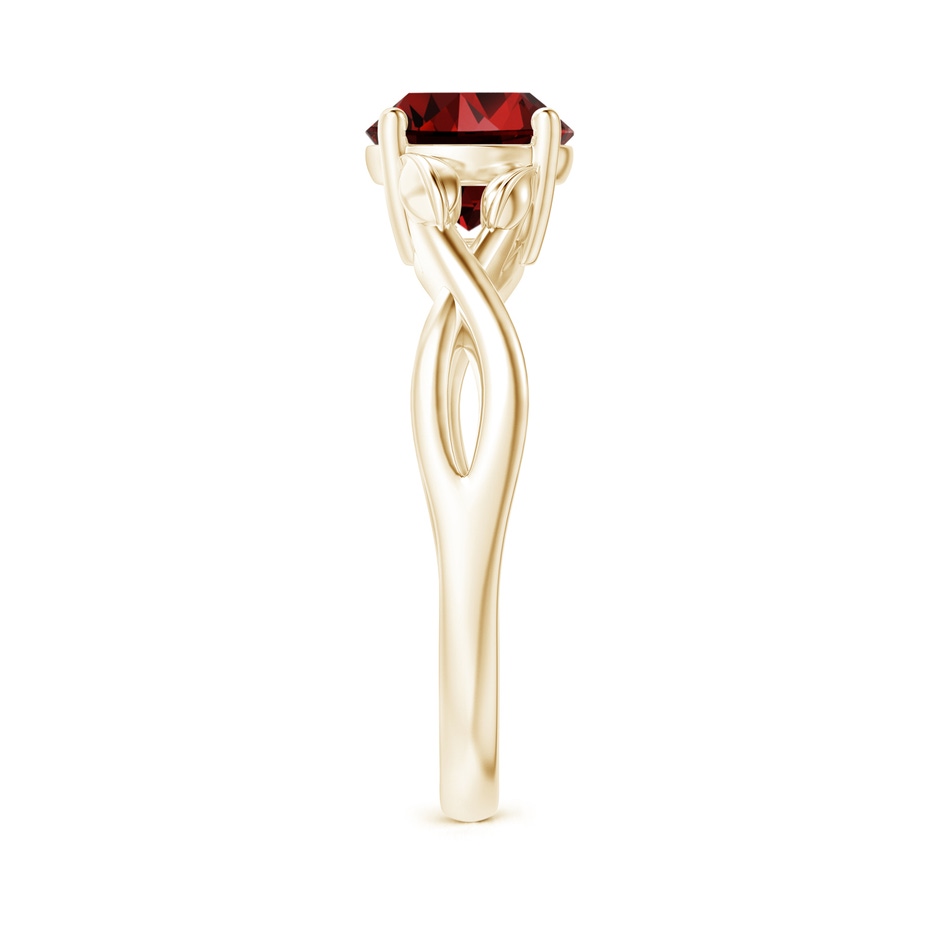 7mm Labgrown Lab-Grown Nature Inspired Ruby Crossover Ring with Leaf Motifs in 9K Yellow Gold side 299
