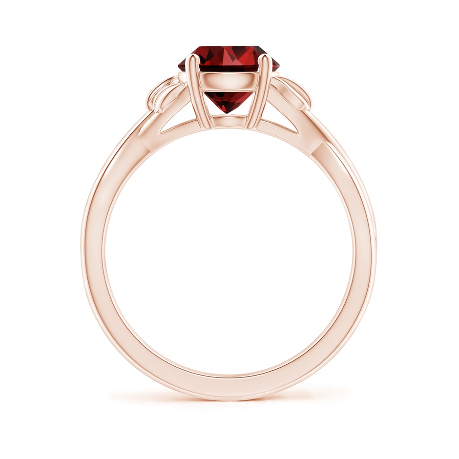 7mm Labgrown Lab-Grown Nature Inspired Ruby Crossover Ring with Leaf Motifs in Rose Gold side 199