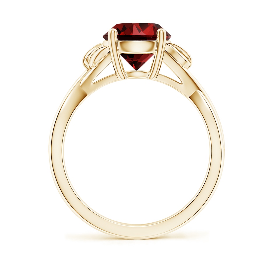 8mm Labgrown Lab-Grown Nature Inspired Ruby Crossover Ring with Leaf Motifs in Yellow Gold side 199