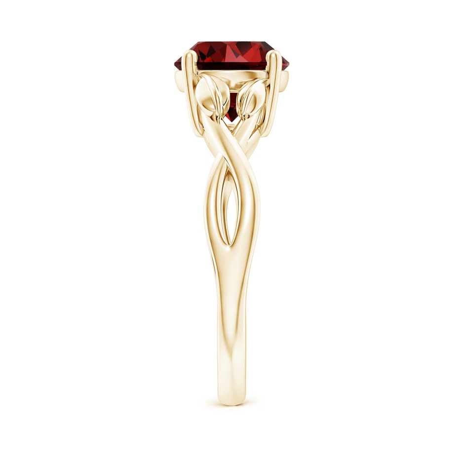 8mm Labgrown Lab-Grown Nature Inspired Ruby Crossover Ring with Leaf Motifs in Yellow Gold side 299