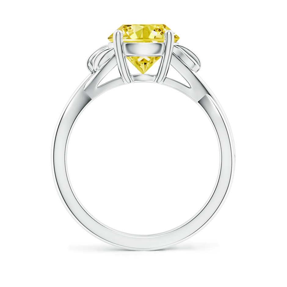 8.1mm Labgrown Nature Inspired Lab-Grown Fancy Intense Yellow Diamond Crossover Ring with Leaf Motifs in White Gold side 199