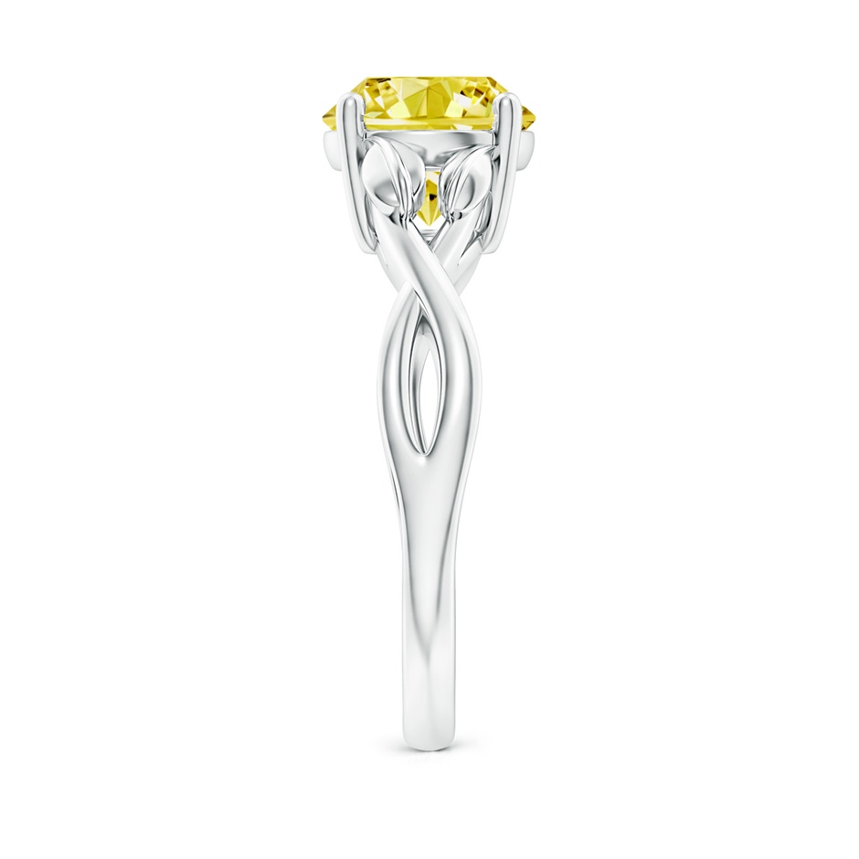 8.1mm Labgrown Nature Inspired Lab-Grown Fancy Intense Yellow Diamond Crossover Ring with Leaf Motifs in White Gold side 299