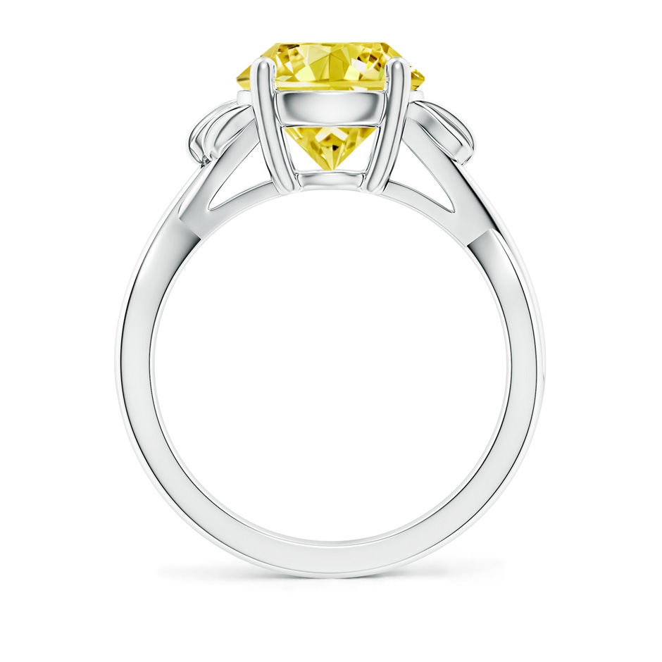 9.2mm Labgrown Nature Inspired Lab-Grown Fancy Intense Yellow Diamond Crossover Ring with Leaf Motifs in S999 Silver side 199