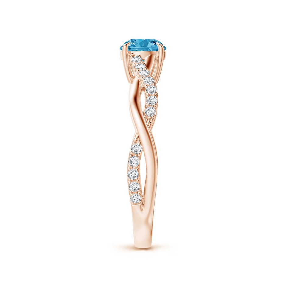 5.2mm Labgrown Classic Solitaire Lab-Grown Fancy Intense Blue Diamond Twist Shank Engagement Ring in Rose Gold side 299
